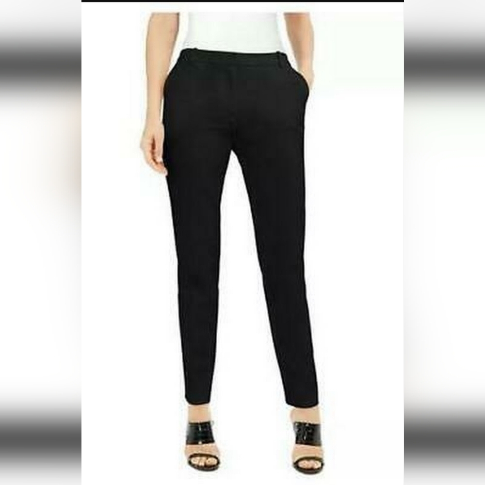 Alfani Womens Petite Deep Black Pull On Ankle‎ Pants